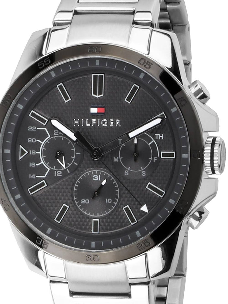 Tommy Hilfiger Iconic Quartz Black Dial Silver Steel Strap Watch for Men - 1791564 Buy Now By Tommy Hilfiger