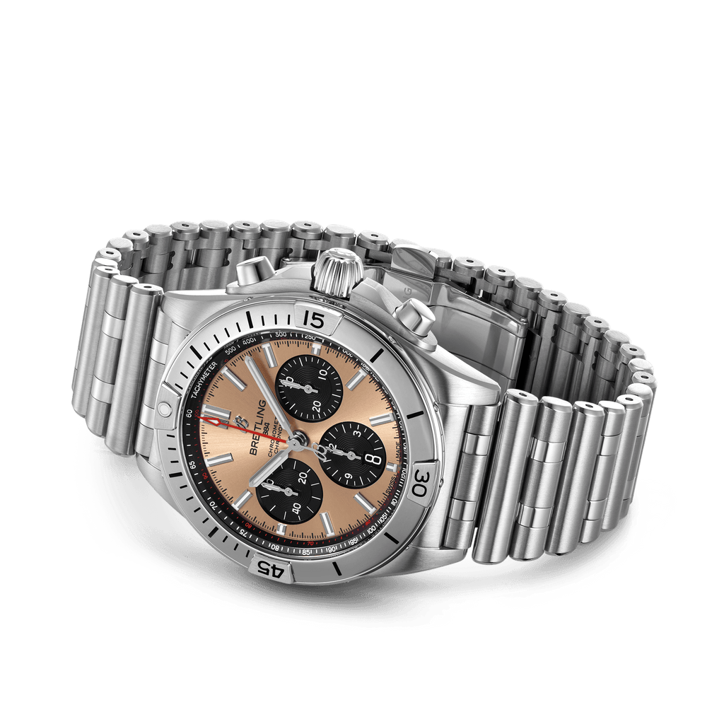 Breitling Chronomat B01 42 Brown Dial Silver Steel Strap Watch for Men - AB0134101K1A1 Buy Now By Breitling