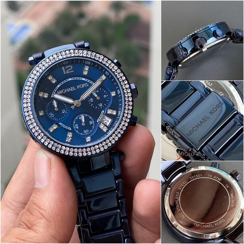 Michael Kors Parker Chronograph Blue Dial Blue Steel Strap Watch For Women - MK6418 Buy Now By Michael Kors