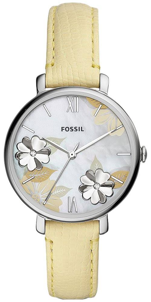 Fossil Jacqueline Three-Hand White Dial Yellow Leather Strap Watch for Women - ES4812 Buy Now By Fossil