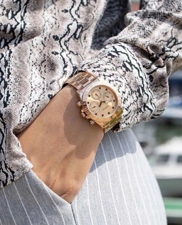 Guess Eclipse Rose Gold Dial Rose Gold Steel Strap Watch for Women - GW0314L3 Buy Now By Guess