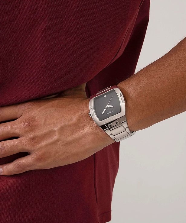 Guess Phoenix Black Dial Silver Steel Strap Watch for Men - GW0387G1 Buy Now By Guess