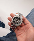 Guess Trophy Chronograph Diamonds Black Dial Silver Steel Strap Watch for Men - GW0390G1 Buy Now By Guess
