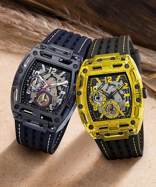 Guess Phoenix Chronograph Black Dial Black Rubber Strap Watch for Men - GW0499G1 Buy Now By Guess