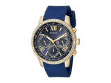 Guess Sunrise Blue Dial with Diamonds Blue Rubber Strap Watch For Women - W0616L2 Buy Now By Guess