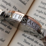 Versace V-Twist White Dial Two Tone Mesh Bracelet Watch for Women - VELS00719 Buy Now By Versace