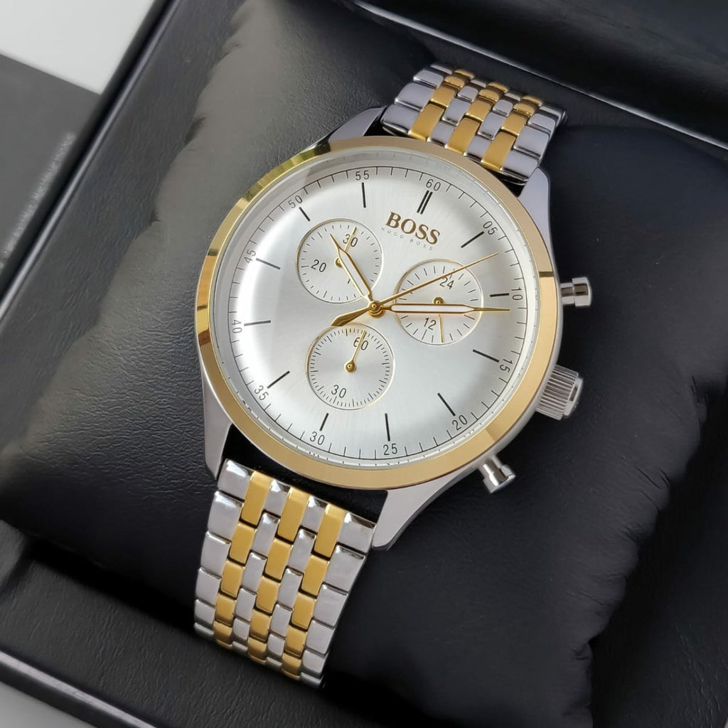 Hugo Boss Companion Silver Dial Two Tone Mesh Bracelet Watch for Men - 1513654 Buy Now By Hugo Boss