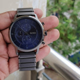 Hugo Boss Architectural Blue Dial Grey Steel Strap Watch for Men - 1513574 Buy Now By Hugo Boss