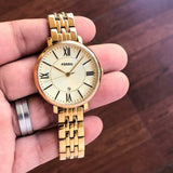 Fossil Jacqueline White Dial Gold Steel Strap Watch for Women - ES3434 Buy Now By Fossil