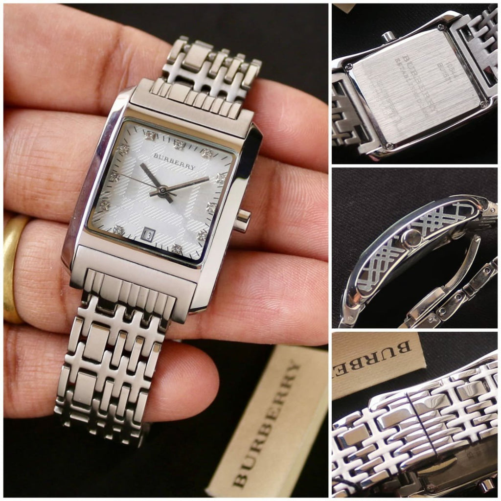 Burberry Heritage Diamond White Dial Silver Stainless Steel Strap Watch for Women - BU1583 Buy Now By Burberry