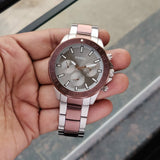Fossil Bannon Multifunction Brown Dial Two Tone Steel Strap Watch for Men - BQ2502 Buy Now By Fossil