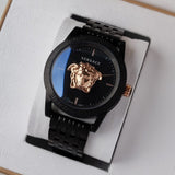 Versace Palazzo Empire Black Dial Black Steel Strap Watch for Men - VERD00518 Buy Now By Versace