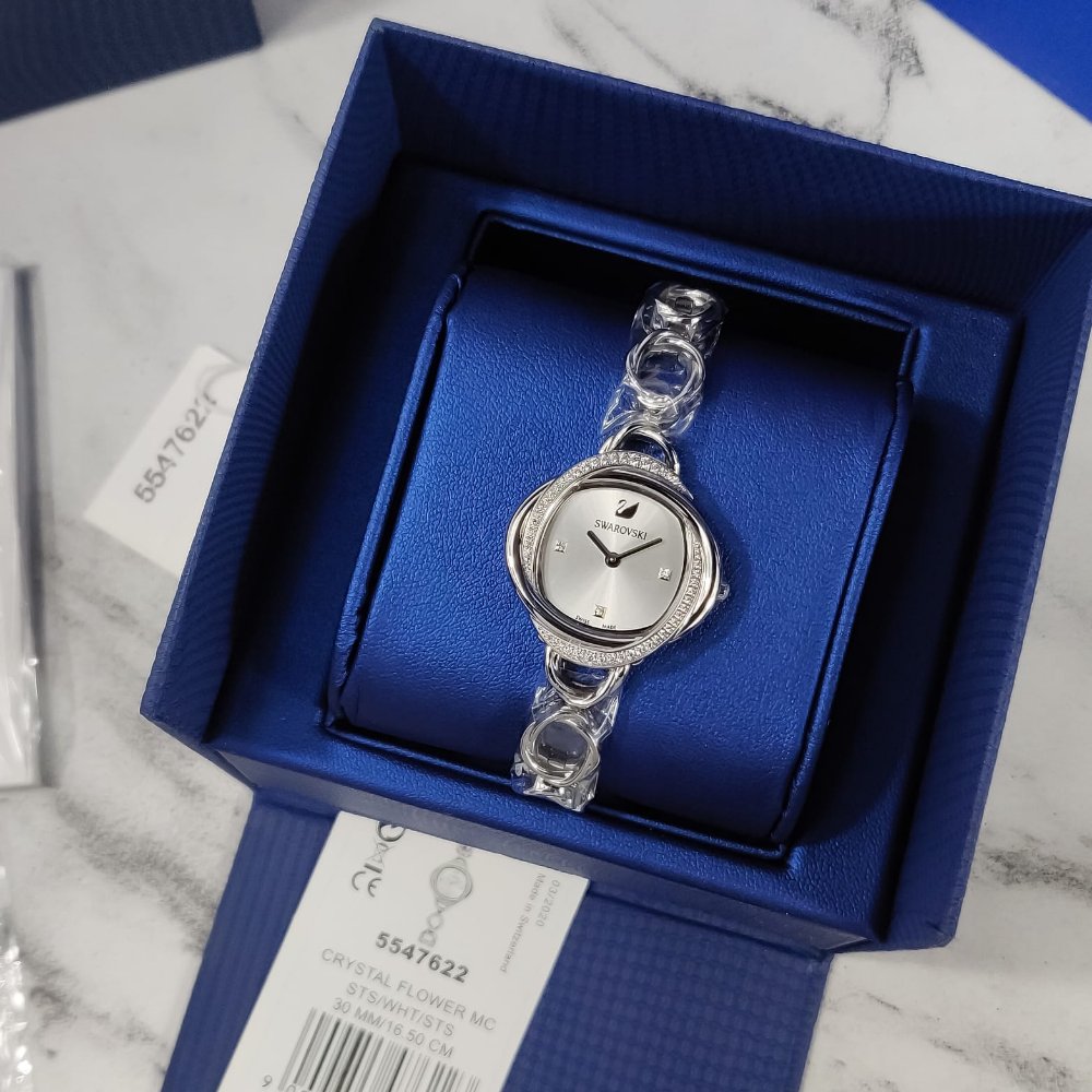 Swarovski Crystal Flower Silver Dial Silver Steel Strap Watch for Women - 5547622 Buy Now By Swarovski