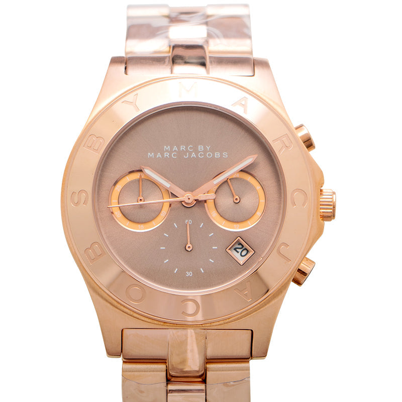 Marc Jacobs Blade Chronograph Brown Dial Rose Gold Steel Strap Watch for Women - MBM3308 Buy Now By Marc Jacobs
