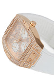 Guess Raven Diamonds Rose Gold Dial White Silicone Strap Watch for Women - GW0105L3 Buy Now By Guess