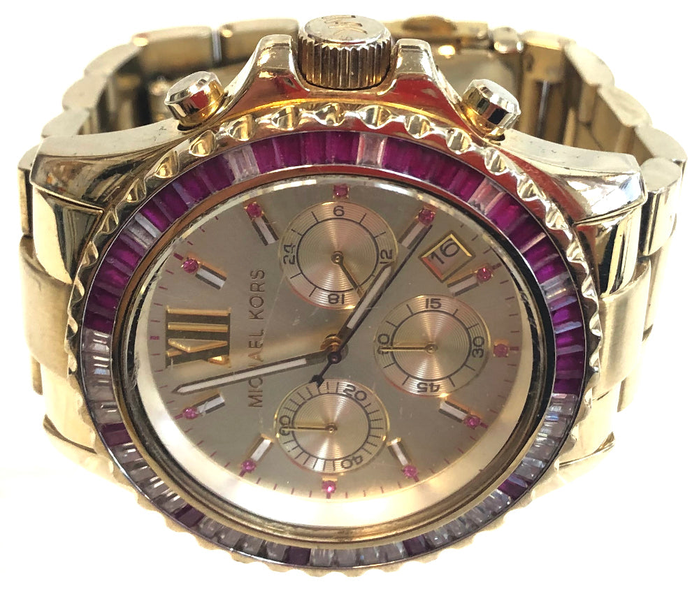 Michael Kors Everest Chronograph Gold Dial Gold Steel Strap Watch for Women - MK5871 Buy Now By Michael Kors