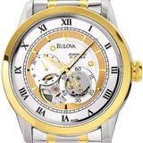 Bulova BVA Skeleton Silver Dial Two Tone Steel Strap Watch for Men - 98A123 Buy Now By Bulova