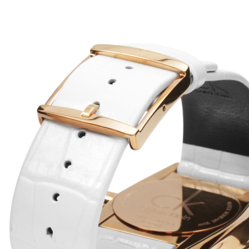 Calvin Klein Accent Silver Dial White Leather Strap Watch for Women - K2Y216K6 Buy Now By Calvin Klein