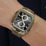 Fossil Inscription Multifunction Black Dial Gold Steel Strap Watch for Men - BQ2656 Buy Now By Fossil