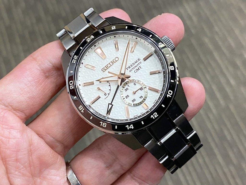 Seiko Presage Sharp Edged Series Automatic GMT Champagne Dial Silver Steel Strap Watch For Men - SPB273J1 Buy Now By Seiko