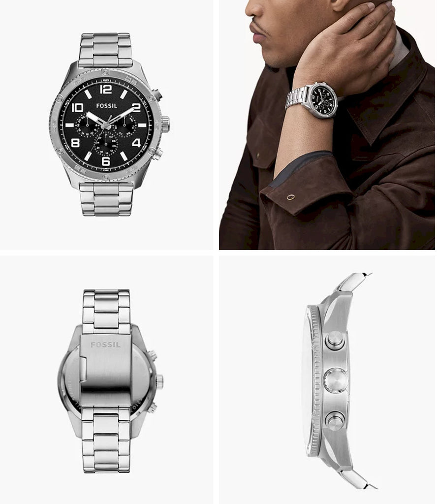 Fossil Brox Multifunction Black Dial Silver Steel Strap Watch for Women - BQ2797 Buy Now By Fossil