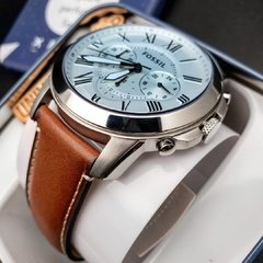Fossil Grant Chronograph Blue Dial Brown Leather Strap Watch for Men - FS5184 Buy Now By Fossil
