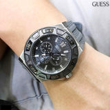 Guess Force Grey Dial Grey Rubber Strap Watch For Men - W0674G8 Buy Now By Guess
