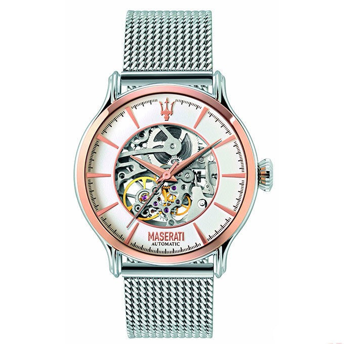 Maserati Epoca Automatic White Dial Silver Mesh Bracelet Watch For Men - R8823118001 Buy Now By Maserati