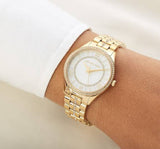 Michael Kors Lauryn Mother of Pearl White Dial Gold Steel Strap Watch for Women - MK3899 Buy Now By Michael Kors