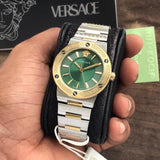 Versace Greca Green Dial Silver Steel Strap Watch for Women - VEVH00720 Buy Now By Versace