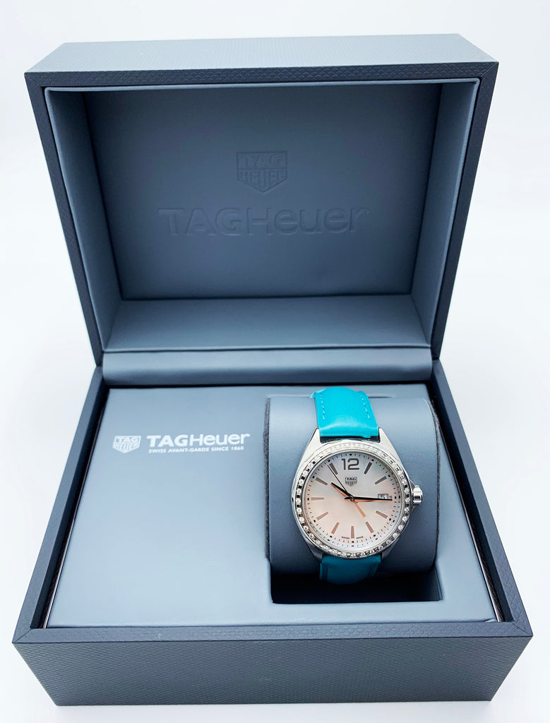 Tag Heuer Formula 1 Quartz Diamonds Mother of Pearl Dial Blue Leather Strap Watch for Women - WBJ131A.FC8256 Buy Now By Tag Heuer