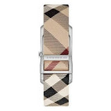 Burberry The Pioneer Silver Dial Haymarket Beige Leather Strap Watch for Women - BU9406 Buy Now By Burberry