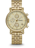 Fossil Boyfriend Chronograph Gold Dial Gold Steel Strap Watch for Women - ES2197 Buy Now By Fossil
