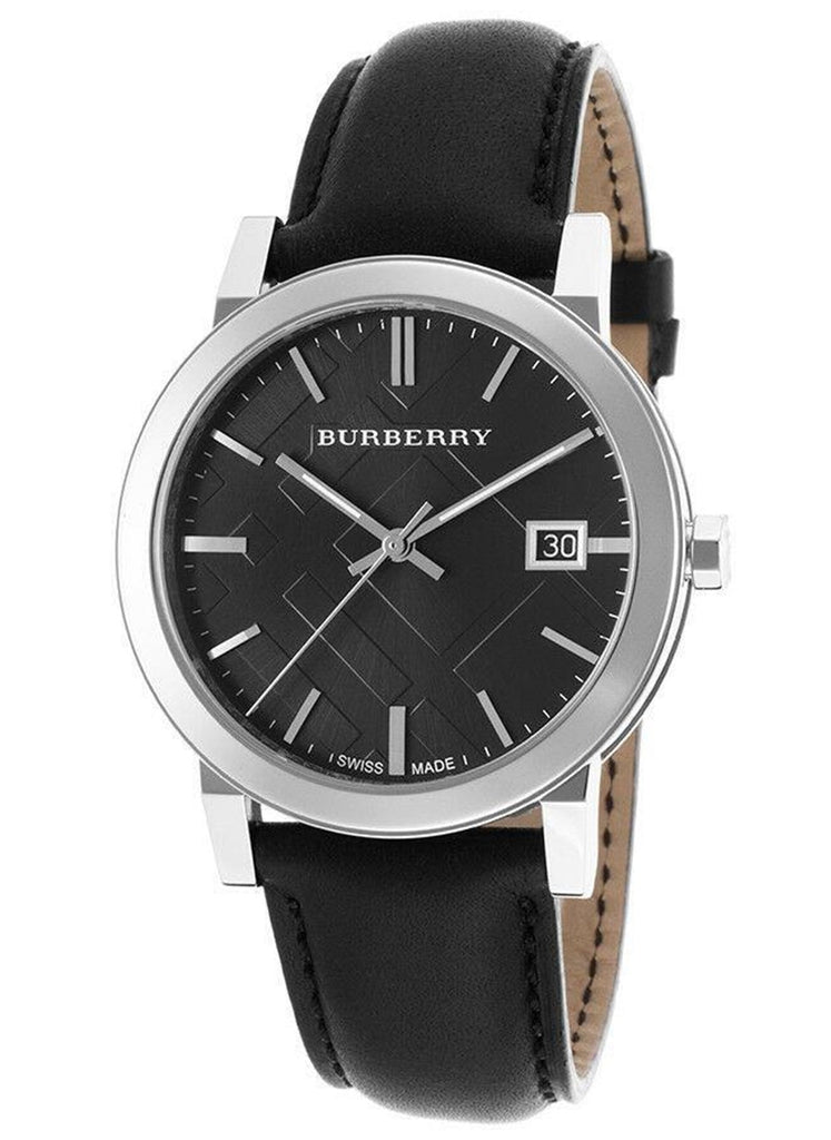 Burberry The City Black Dial Black Leather Strap Watch for Men - BU9009 Buy Now By Burberry