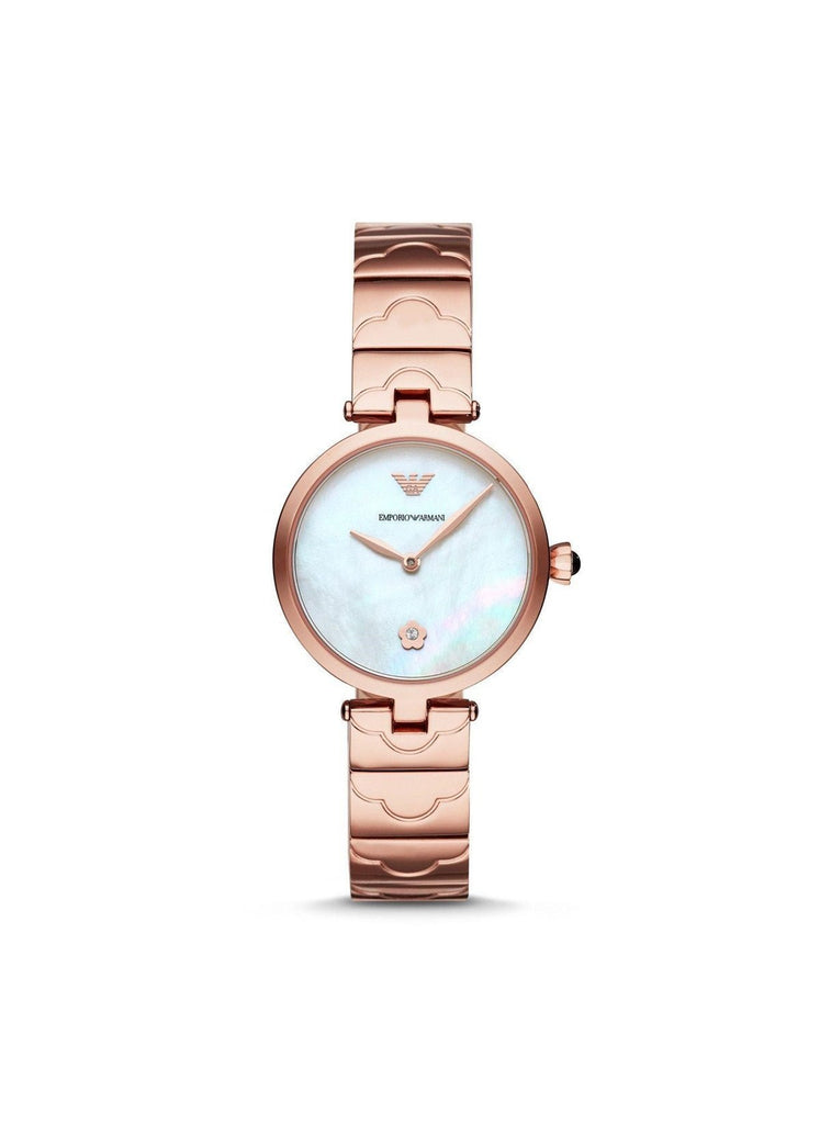 Emporio Armani Arianna White Mother of Pearl Dial Rose Gold Steel Strap Watch For Women - AR11236 Buy Now By Emporio Armani