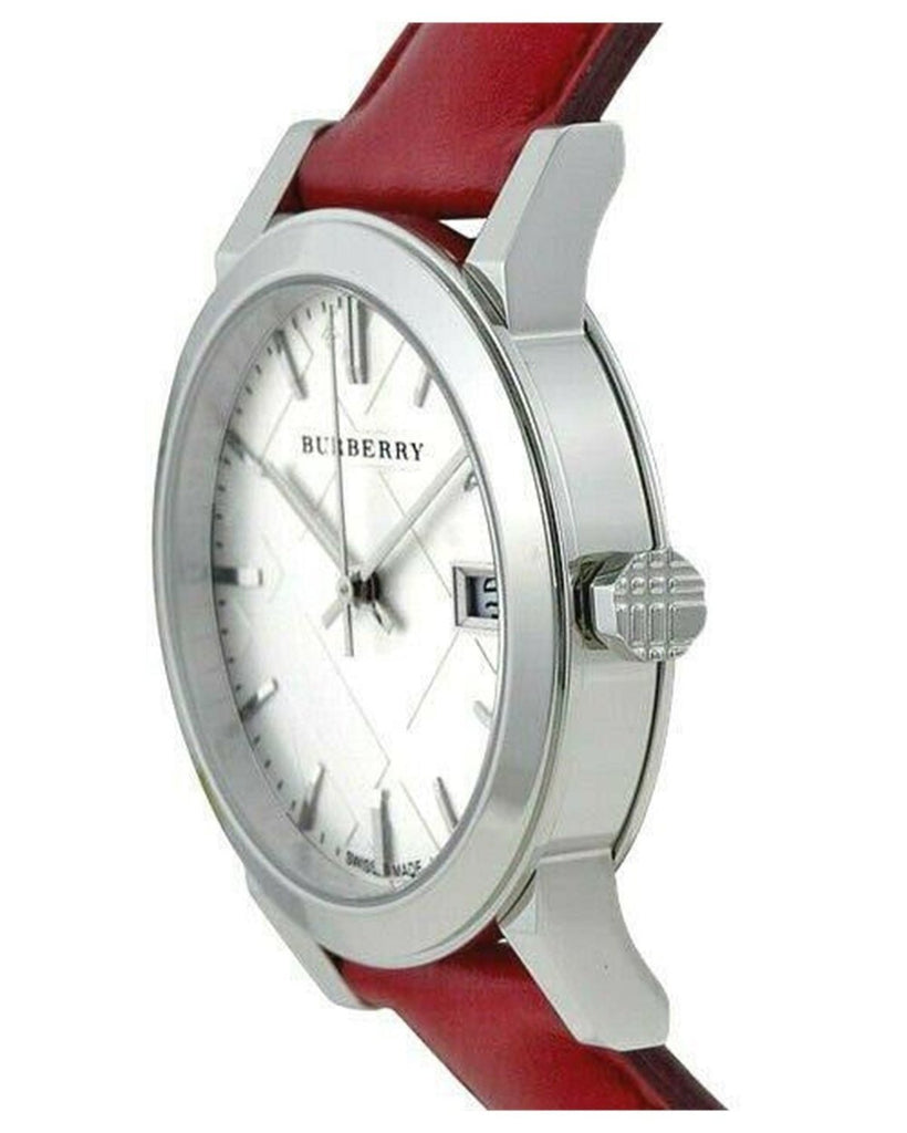 Burberry The City Silver Dial Red Leather Strap Watch for Women - BU9129 Buy Now By Burberry