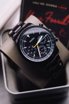 Fossil Goodwin Chronograph Black Dial Black Steel Strap Watch for Men - FS5413 Buy Now By Fossil