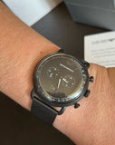 Emporio Armani Aviator Chronograph Black Dial Black Mesh Bracelet Watch For Men - AR11264 Buy Now By Emporio Armani