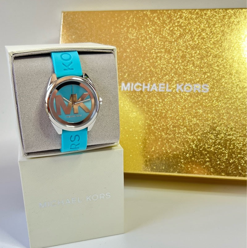 Michael Kors Janelle Quartz Blue Dial Blue Rubber Strap Watch For Women - MK7350 Buy Now By Michael Kors