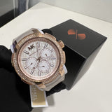 Michael Kors Sidney Chronograph White Dial Beige Leather Strap Watch For Women - MK6949 Buy Now By Michael Kors