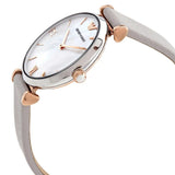 Emporio Armani Gianni T Bar Quartz Mother of Pearl Dial White Leather Strap Watch For Women - AR1965 Buy Now By Emporio Armani