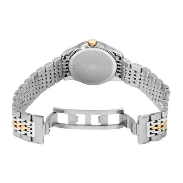 Gucci G Timeless Diamonds Mother of Pearl Dial Two Tone Mesh Bracelet Watch For Women - YA126514 Buy Now By Gucci