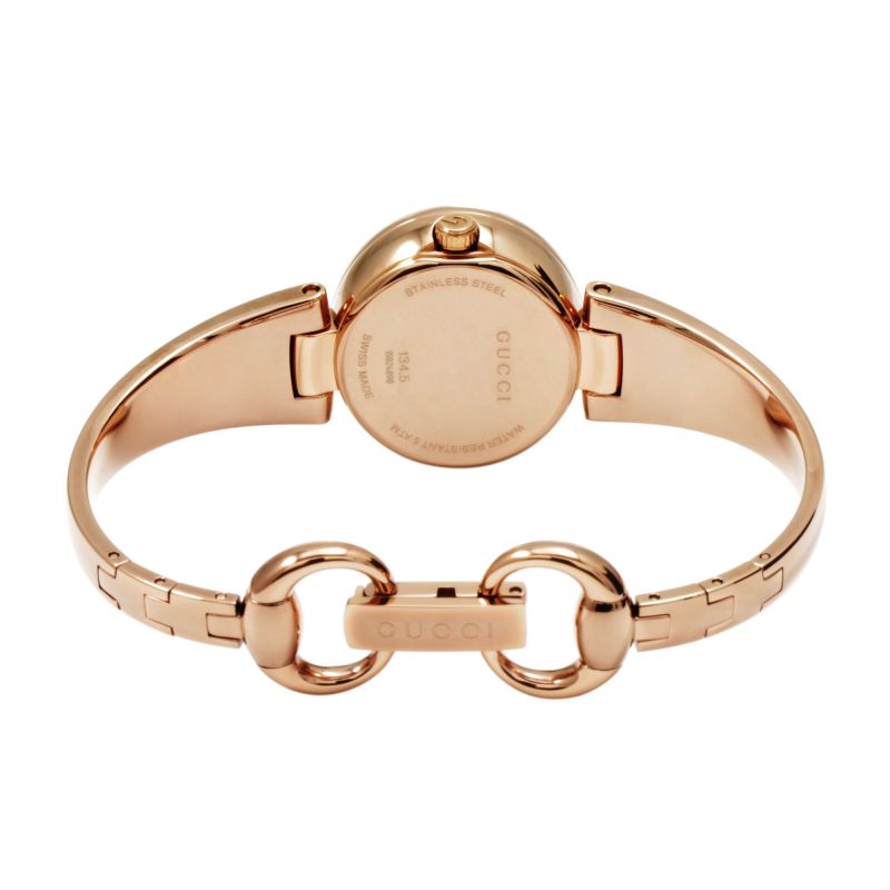 Gucci Guccissima Collection Quartz Black Dial Rose Gold Steel Strap Watch For Women - YA134509 Buy Now By Gucci