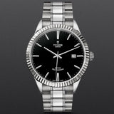 Tudor Style Automatic Black Dial Silver Steel Strap Watch for Men - M12710-0003 Buy Now By Tudor