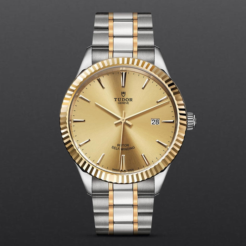 Tudor Style Automatic Gold Dial Two Tone Steel Strap Watch for Men - M12713-0001 Buy Now By Tudor