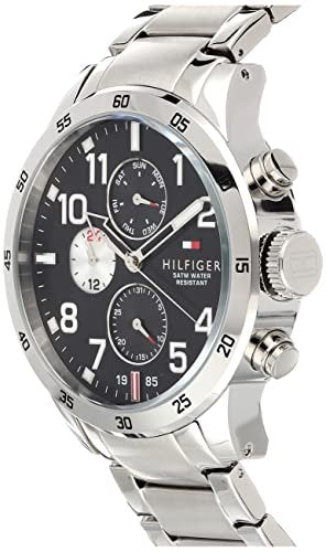 Tommy Hilfiger Cool Sport Multifunction Black Dial Silver Steel Strap Watch for Men - 1791141 Buy Now By Tommy Hilfiger