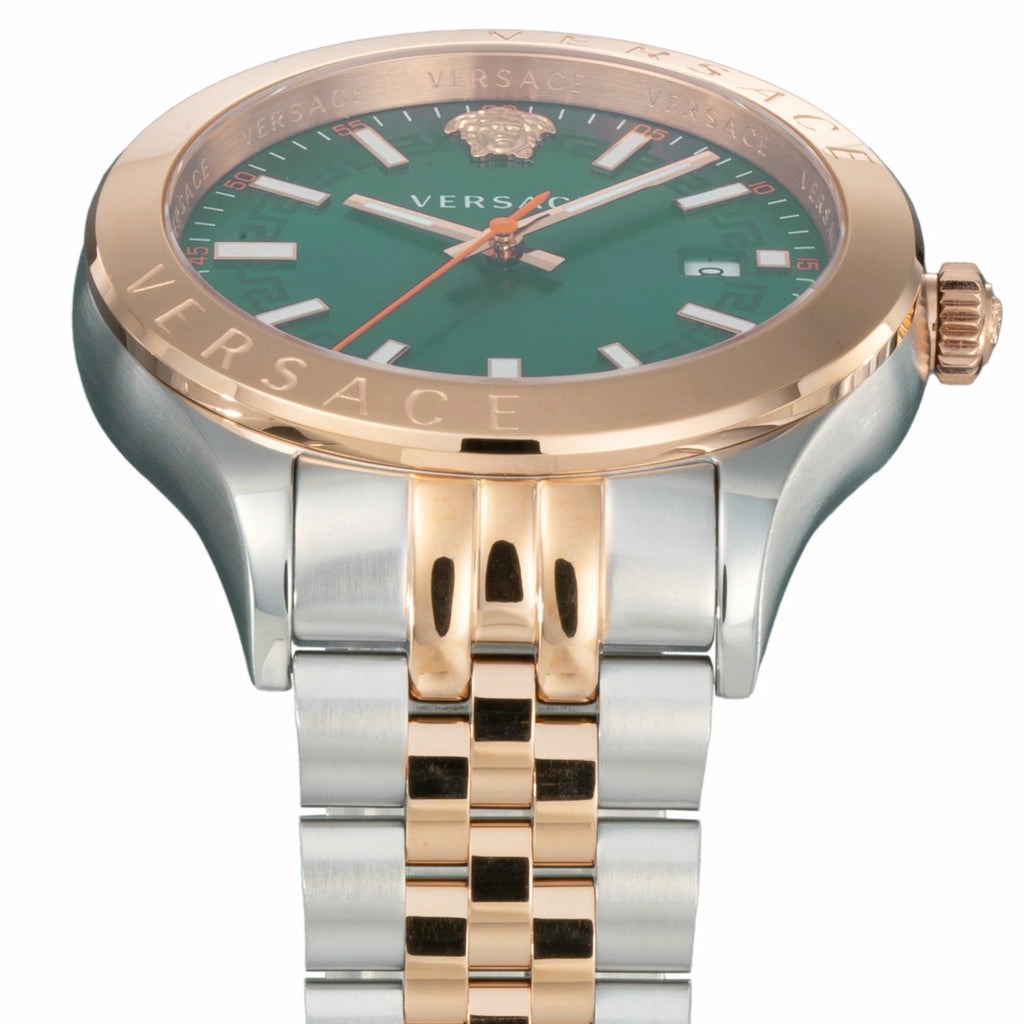 Versace Hellenyium Quartz Green Dial Two Tone Steel Strap Watch for Men - VEVK01324 Buy Now By Versace