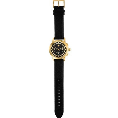 Tory Burch The Tory Chronograph Black Dial Black Leather Strap Watch for Women - TBW1055 Buy Now By Tory Burch