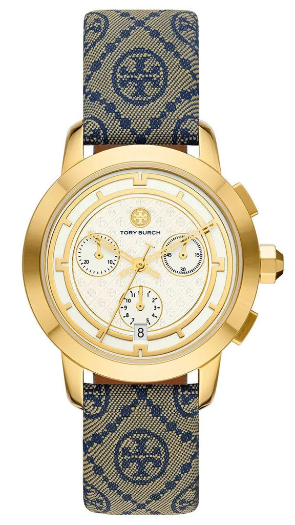 Tory Burch Classic Chronograph White Dial Grey Nylon Strap Watch for Women - TBW1035 Buy Now By Tory Burch