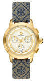 Tory Burch Classic Chronograph White Dial Grey Nylon Strap Watch for Women - TBW1035 Buy Now By Tory Burch